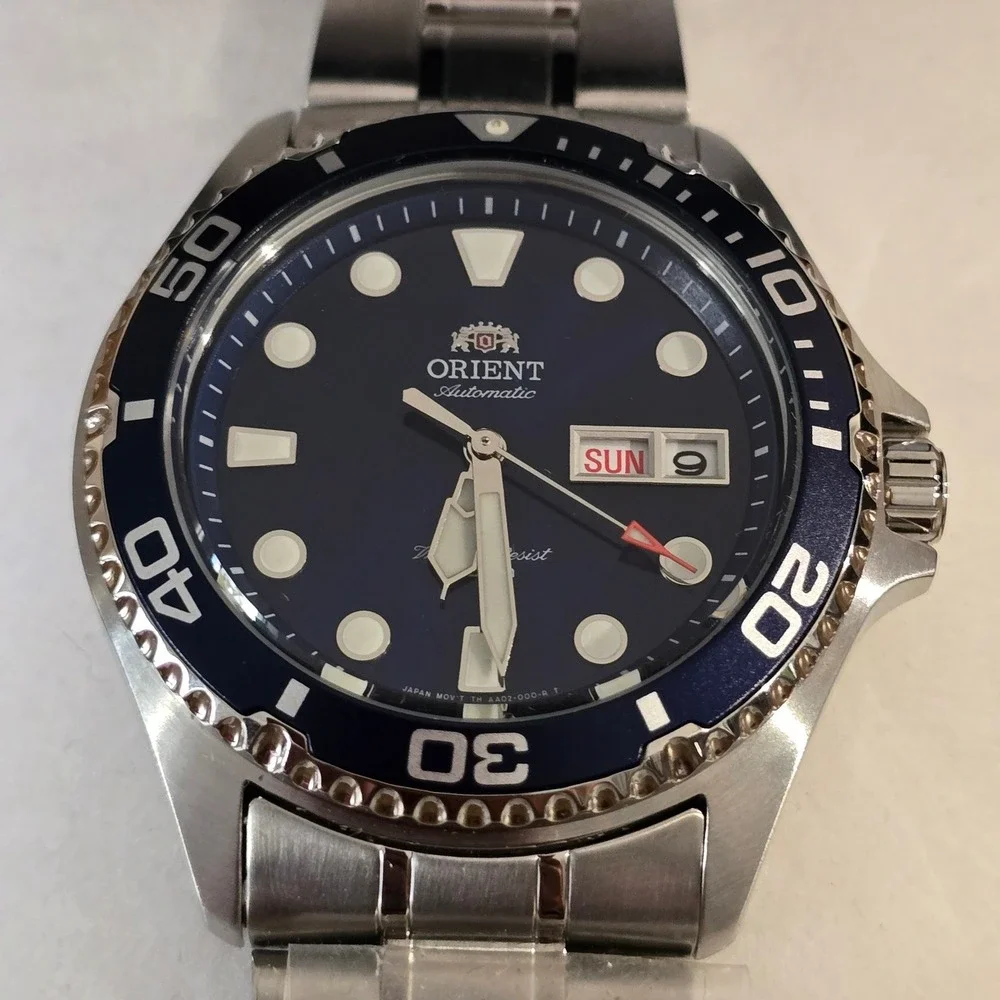 Orient AAO2 Automatic Blue Dive 41.5 mm Japanese Watch Sapphire Day Date Box